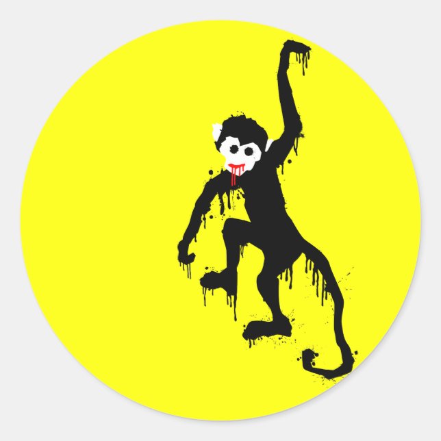 Sticker Rond singe dripz (Devant)