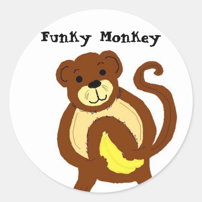 Sticker Rond Singe funky (Devant)