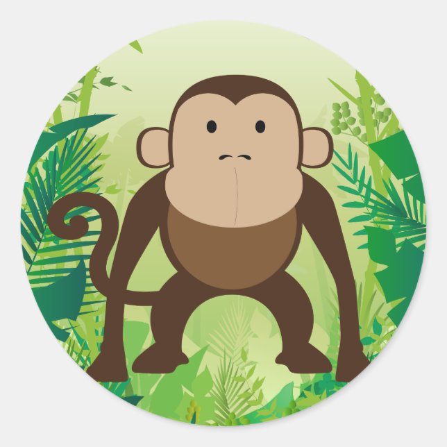 Sticker Rond Singe mignon (Devant)