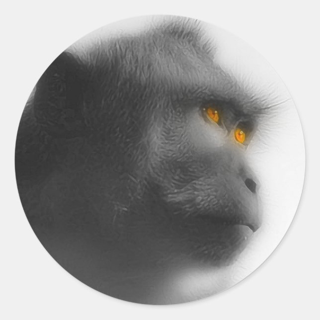Sticker Rond Singe pensif (Devant)