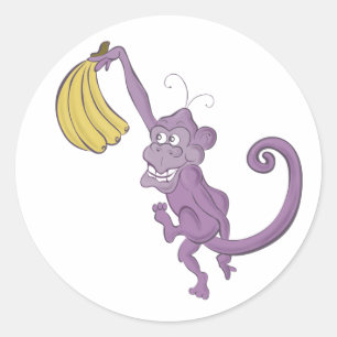 Sticker Rond singe pourpre