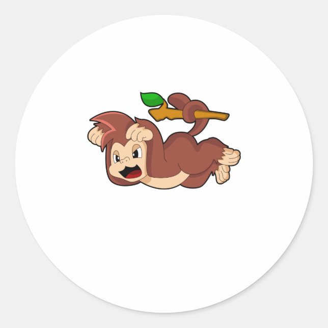 Sticker Rond Singe rugissant (Devant)