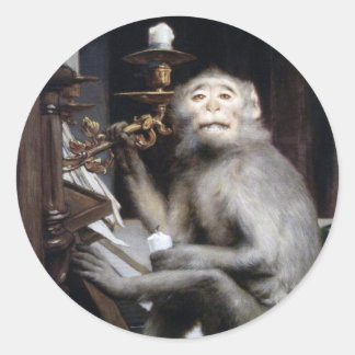 Sticker Rond Singe souriant