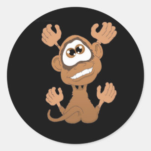 Sticker Rond Singe sur mon dos