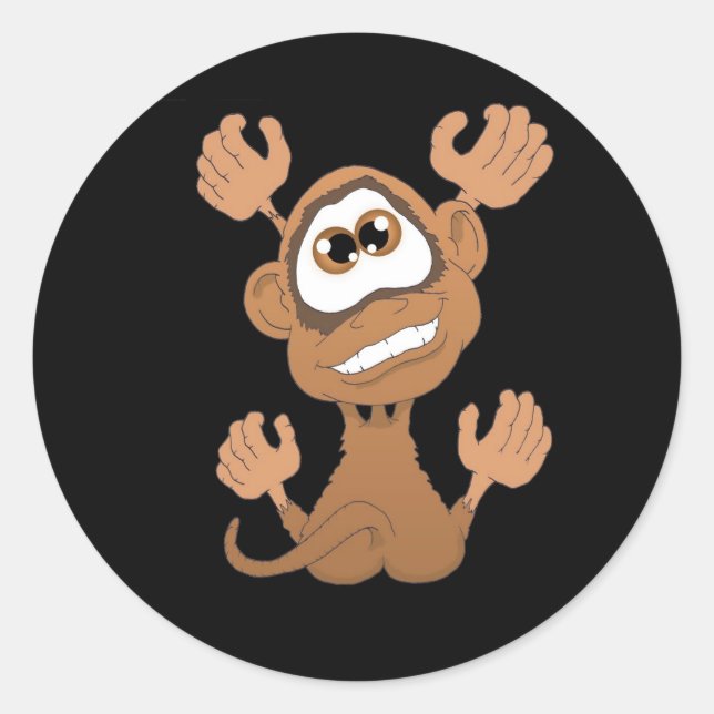 Sticker Rond Singe sur mon dos (Devant)