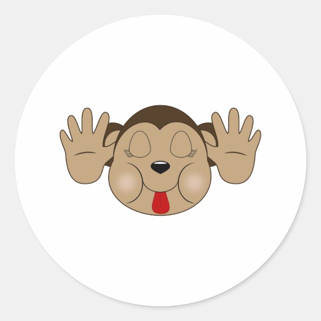 Sticker Rond Singe tirant la langue (Devant)