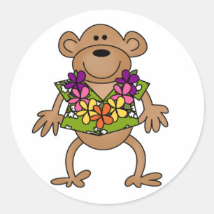 Sticker Rond Singe tropical du Luau