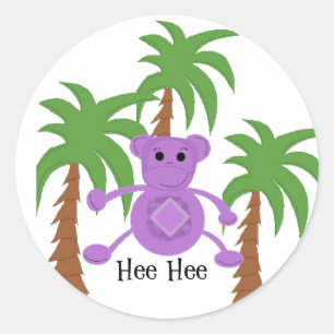 Sticker Rond Singe Violet Ridicule