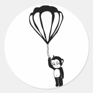 Sticker Rond singe volant : montgolfière