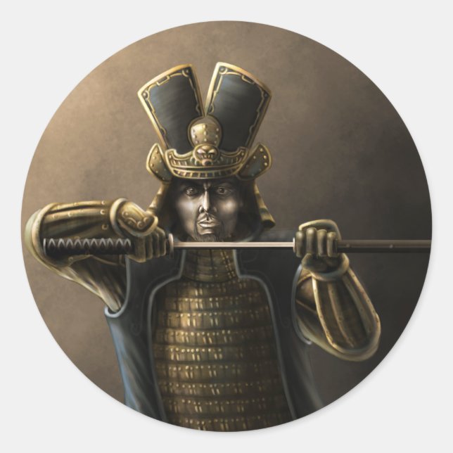 Sticker Rond Single Samurai (Devant)