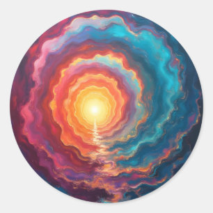 Sticker Rond Singularité chromatique – Abstrait
