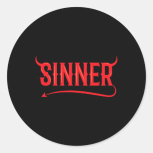 Sticker Rond Sinner Outfit Correspondance Vêtements Couple Cade
