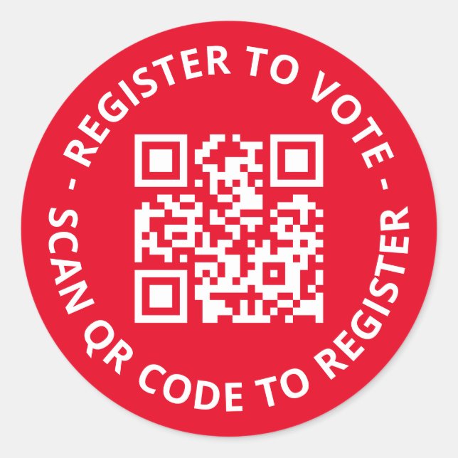 Sticker Rond S'inscrire pour voter le code QR scannable personn (Devant)