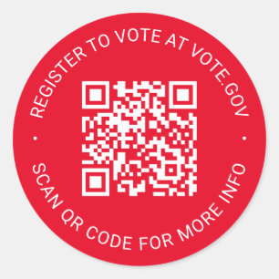 Sticker Rond S'inscrire pour voter scannable QR Code personnali