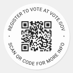 Sticker Rond S'inscrire pour voter scanner QR Code personnalisé