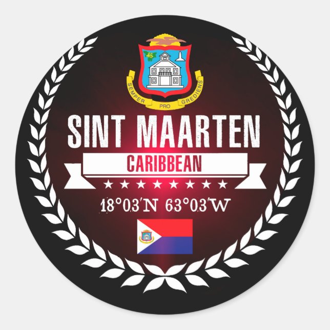 Sticker Rond Sint Maarten (Devant)