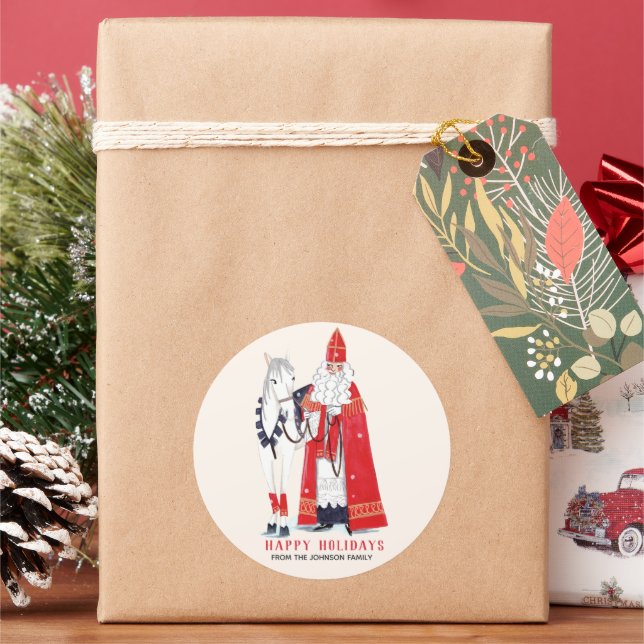 Sticker Rond Sinterklaas & Amerigo (vacances)