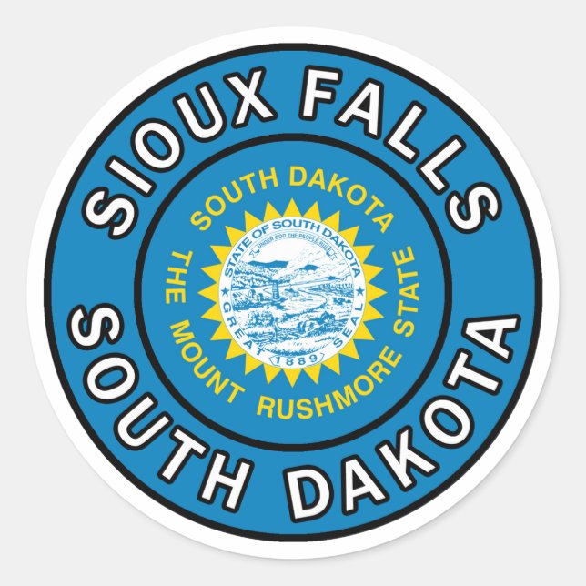 Sticker Rond Sioux Falls Dakota du Sud (Devant)