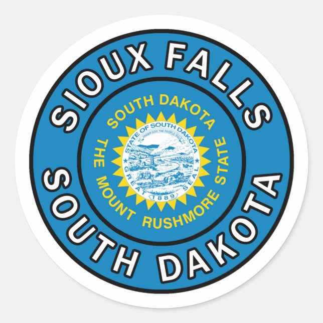 Sticker Rond Sioux Falls Dakota du Sud (Devant)