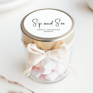 Sticker Rond Sip Neutre Moderne Simple Et Voir Favoriser