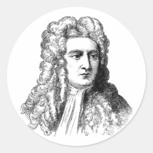 Sticker Rond Sir Isaac Newton Scientifique renommé physique des