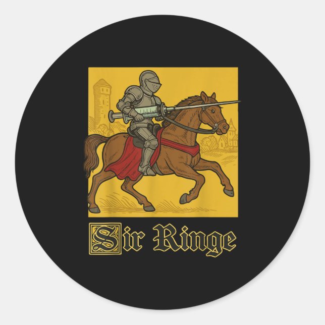 Sticker Rond Sir Ringe Knight Vintage Pun  (Devant)