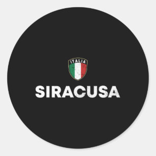 Sticker Rond Siracusa Syracuse Italia Drapeau Bouclier racine s