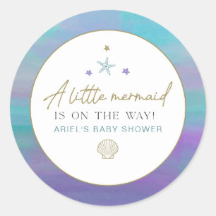 Sticker Rond SIREN Purple or sirène Baby shower marin