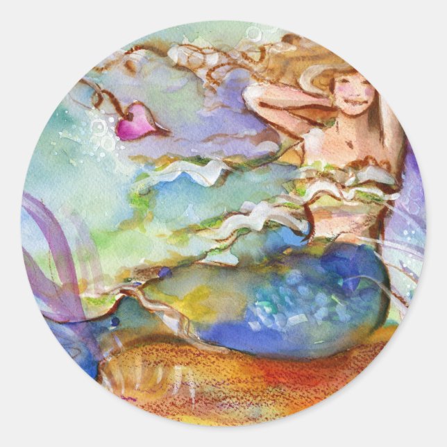 Sticker Rond Sirène cardiaque (Devant)