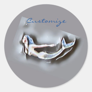 Sticker Rond Sirène de natation Thunder-Cove Grey