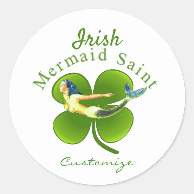 Sticker Rond Sirène irlandaise Saint Thunder_Cove (Devant)