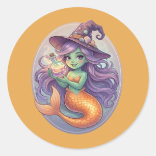 Sticker Rond Sirène Magique avec Potion
