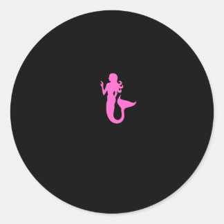 Sticker Rond Sirène rose-brillant