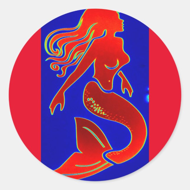 Sticker Rond sirène rouge (Devant)