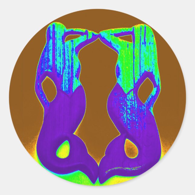 Sticker Rond sirènes pourpres (Devant)