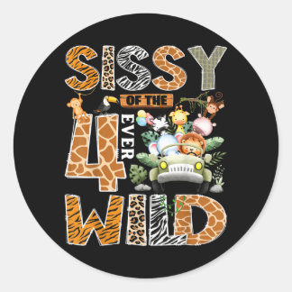 Sticker Rond Sissy des quatre garçon de safari sauvage Zoo 4ème