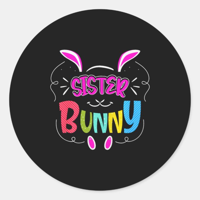 Sticker Rond Sister Bunny Premium Tri-blend  (Devant)