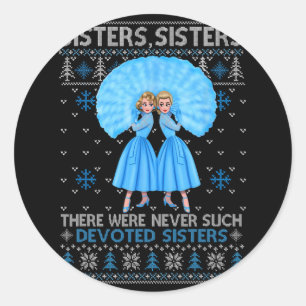 Sticker Rond Sisters White Xmas Snow Noël Film 1954 Holid
