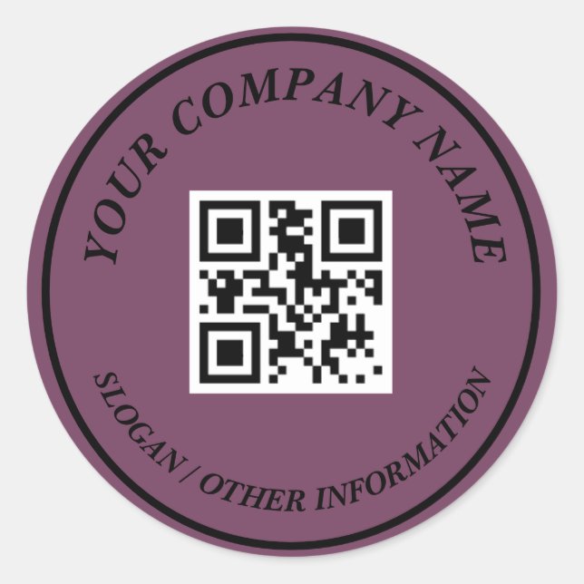 Sticker Rond Site Web Lien Code QR Nom commercial (Devant)