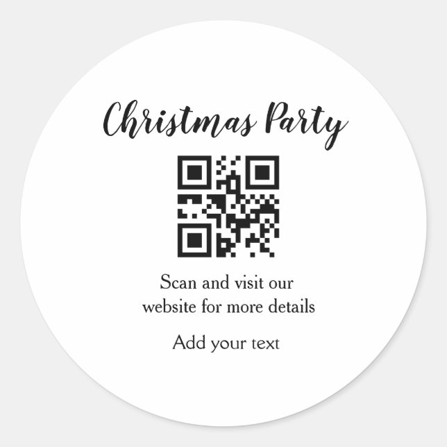 Sticker Rond Site web simple pour fête de Noël code-barres QR a (Devant)