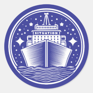 Sticker Rond Situation en tant que navire en situation