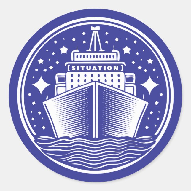Sticker Rond Situation en tant que navire en situation (Devant)