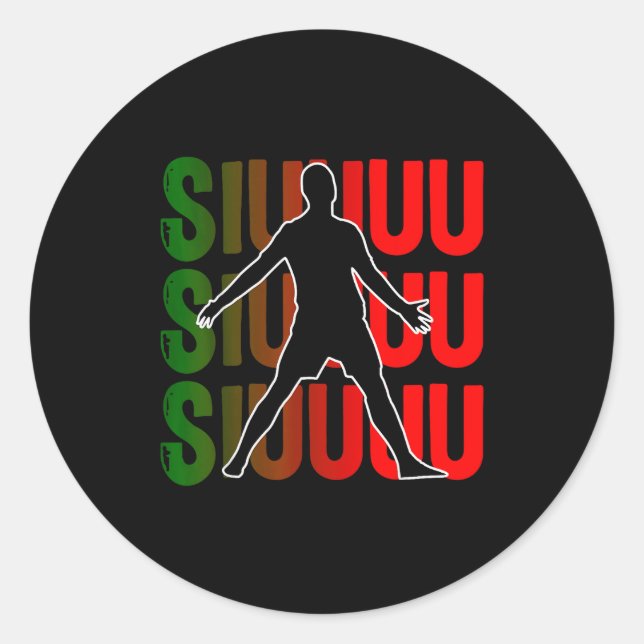 Sticker Rond Siuuu Funny Soccer Football Boys Men Women Soccer  (Devant)