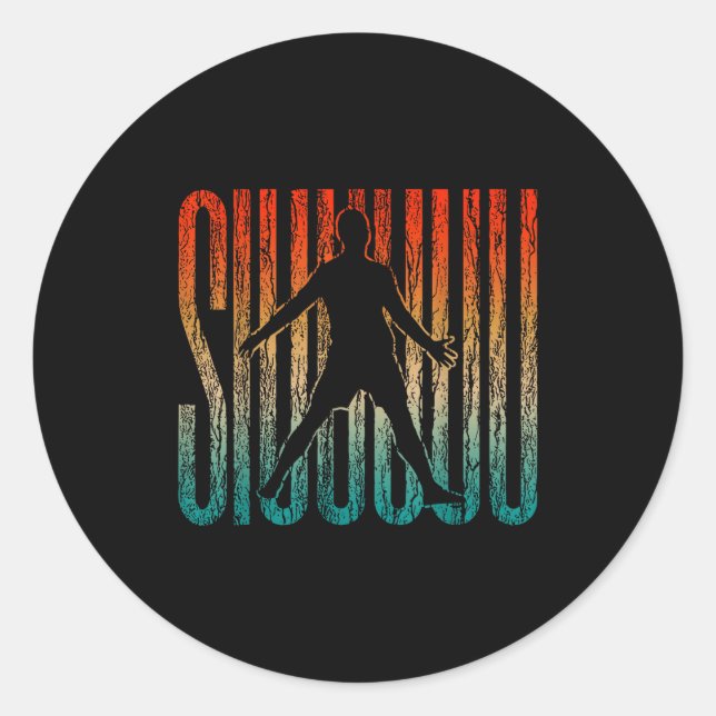 Sticker Rond Siuuu Funny Soccer Football Boys Men Women Soccer  (Devant)