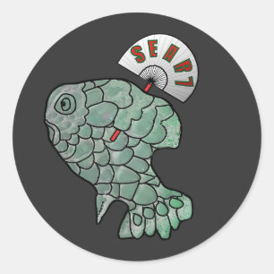 Sticker Rond Siuuucky Le Fan SEA-R-7 Poisson-Bulle Parodie 