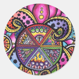 Sticker Rond "six "