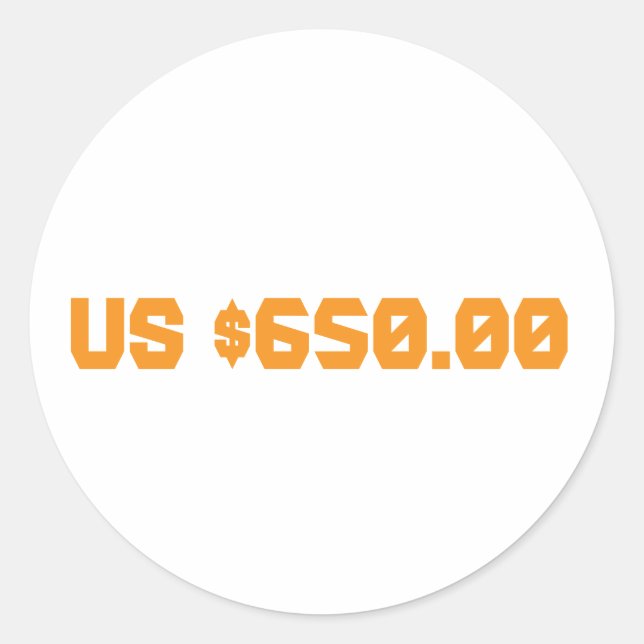 Sticker Rond Six cent cinquante dollars (Devant)