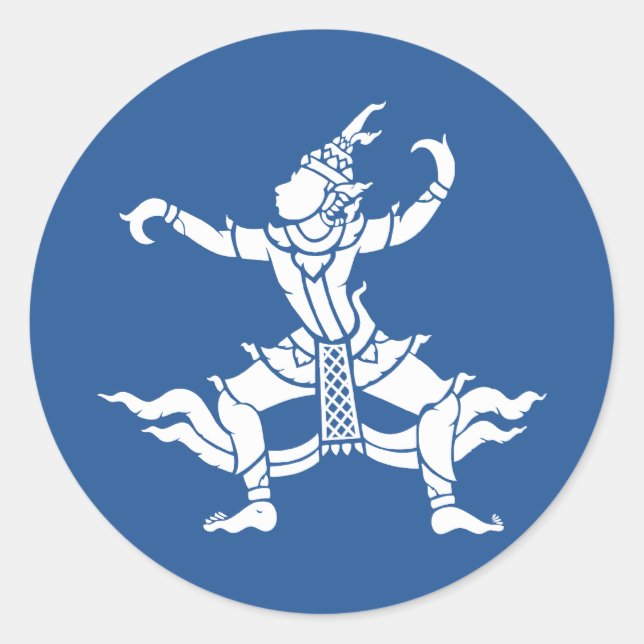 Sticker Rond SIX Danseuse thaïlandaise ⚠ Thaïlande ⚠ (Devant)
