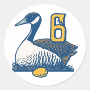 Sticker Rond Six Geese a-Laying
