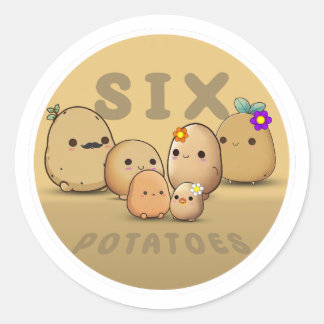 Sticker Rond Six pommes de terre